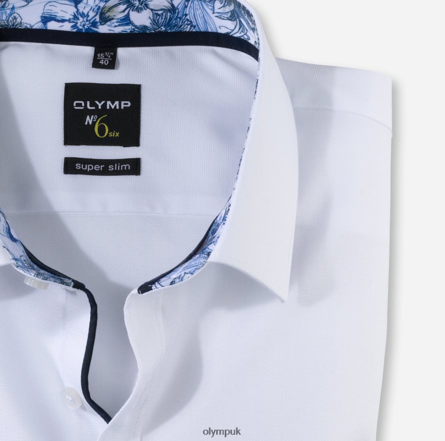 Clothing OLYMP No. Six Super Slim, Business Shirt, Long Sleeve Extra Long, Urban Kent, White NZ22L340