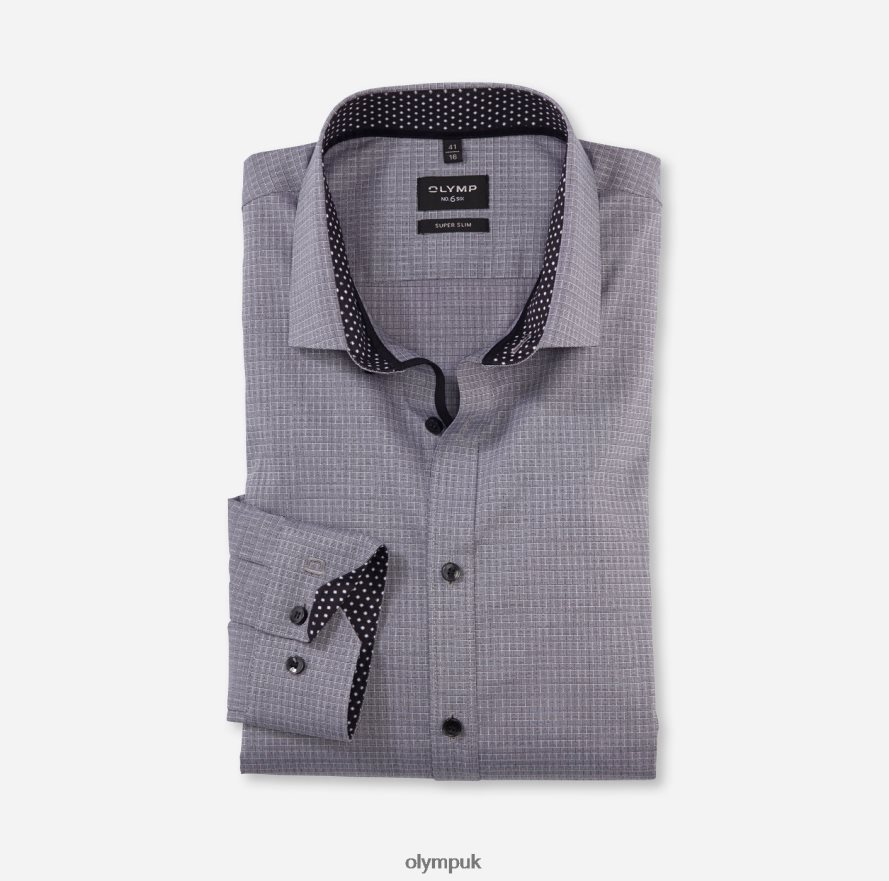 Clothing OLYMP No. Six Super Slim, Business Shirt, Modern Kent, Black NZ22L107