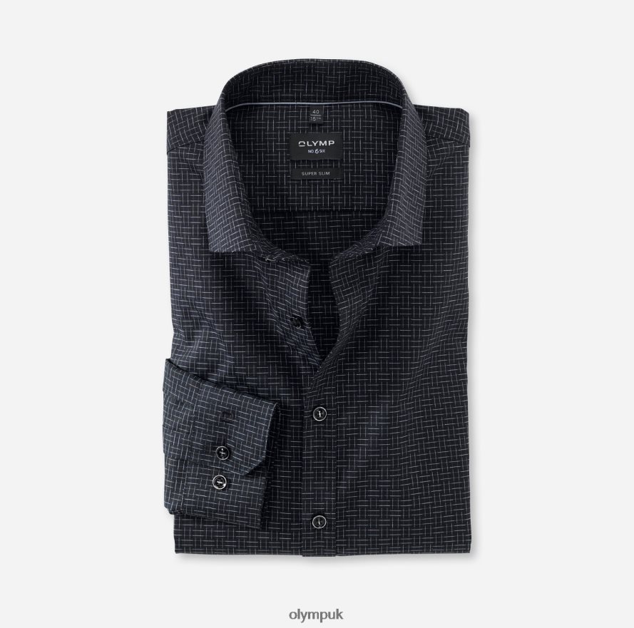 Clothing OLYMP No. Six Super Slim, Business Shirt, Modern Kent, Black NZ22L253