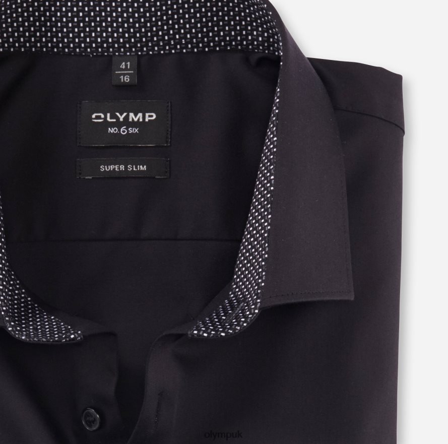 Clothing OLYMP No. Six Super Slim, Business Shirt, Modern Kent, Black NZ22L257