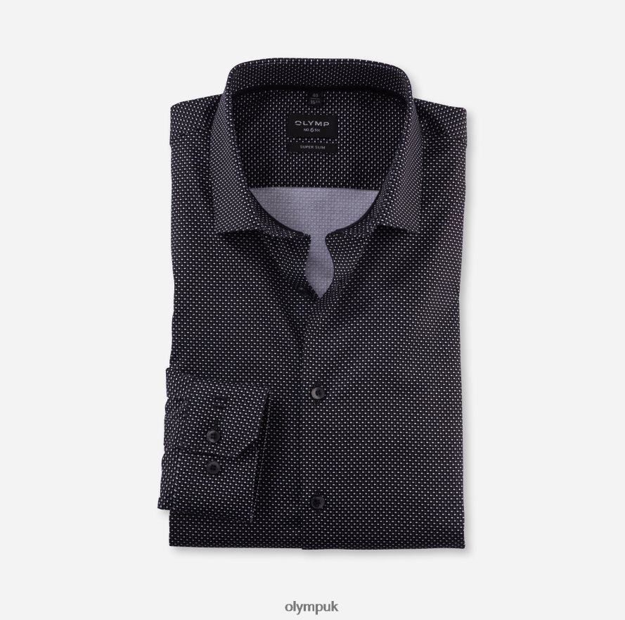 Clothing OLYMP No. Six Super Slim, Business Shirt, Modern Kent, Black NZ22L84