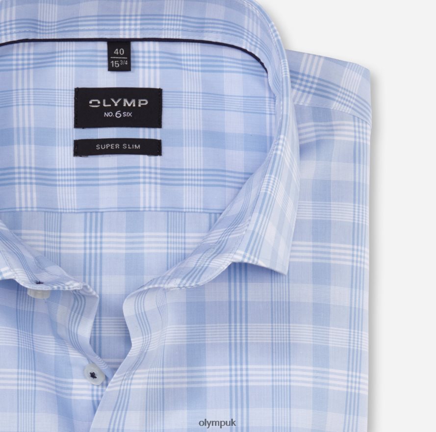 Clothing OLYMP No. Six Super Slim, Business Shirt, Modern Kent, Bleu NZ22L101
