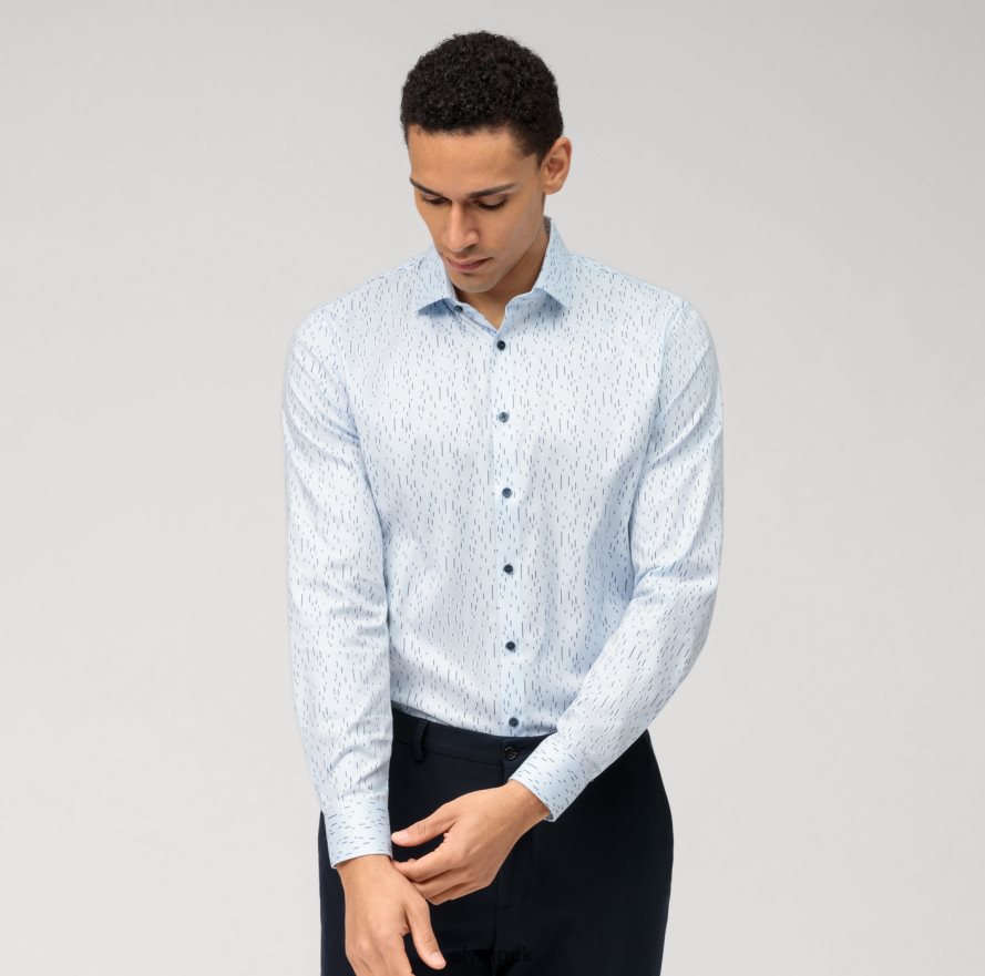 Clothing OLYMP No. Six Super Slim, Business Shirt, Modern Kent, Bleu NZ22L114