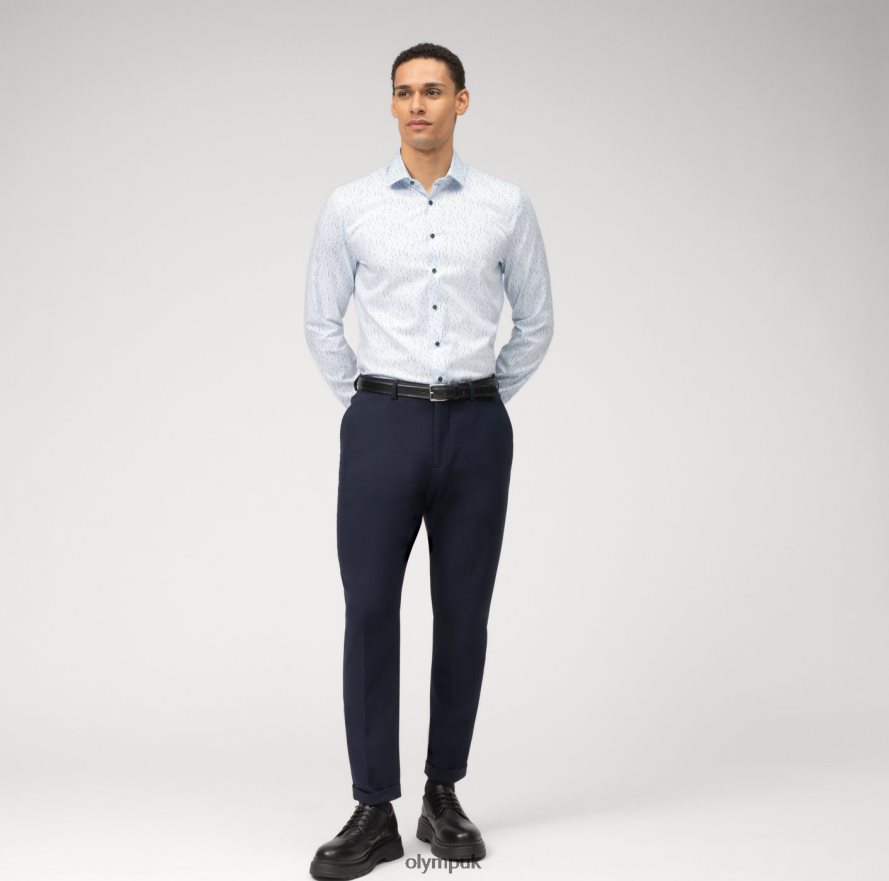 Clothing OLYMP No. Six Super Slim, Business Shirt, Modern Kent, Bleu NZ22L114