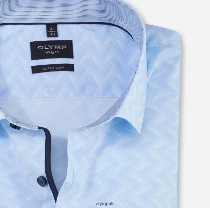 Clothing OLYMP No. Six Super Slim, Business Shirt, Modern Kent, Bleu NZ22L156
