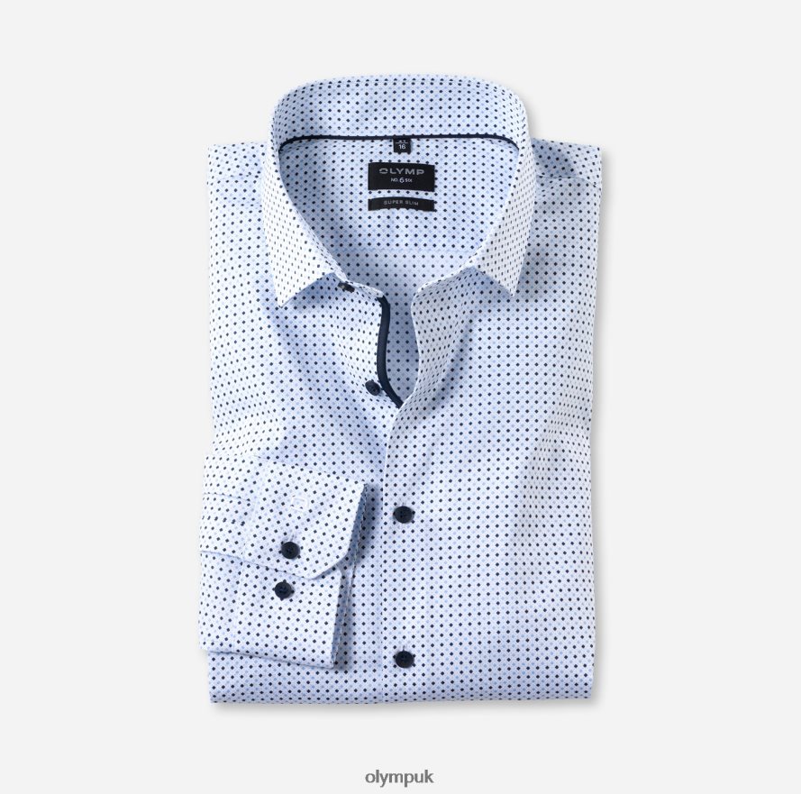 Clothing OLYMP No. Six Super Slim, Business Shirt, Modern Kent, Bleu NZ22L201