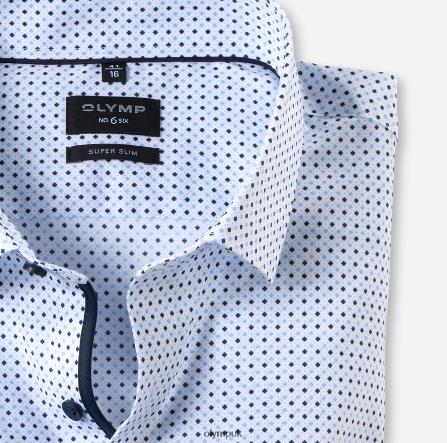 Clothing OLYMP No. Six Super Slim, Business Shirt, Modern Kent, Bleu NZ22L201