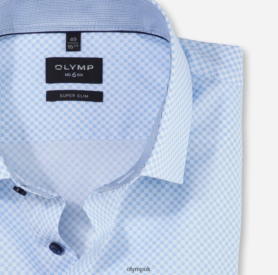 Clothing OLYMP No. Six Super Slim, Business Shirt, Modern Kent, Bleu NZ22L202