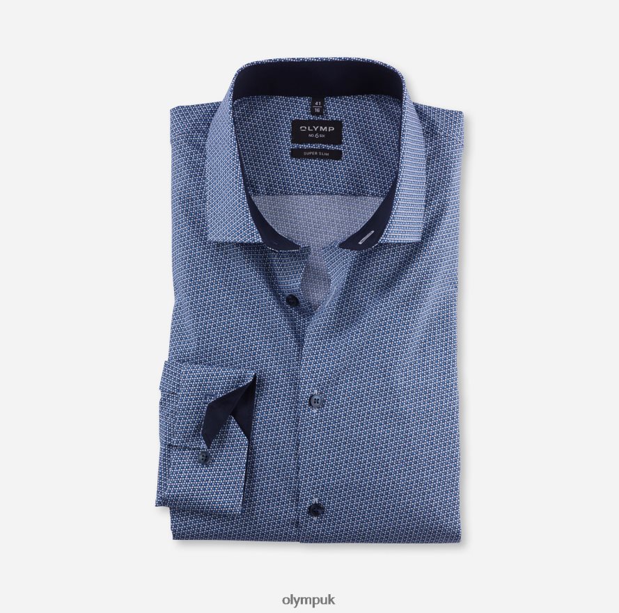 Clothing OLYMP No. Six Super Slim, Business Shirt, Modern Kent, Bleu NZ22L94