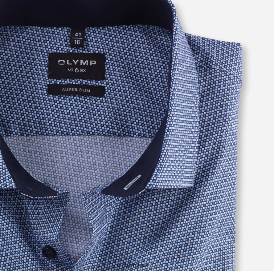 Clothing OLYMP No. Six Super Slim, Business Shirt, Modern Kent, Bleu NZ22L94