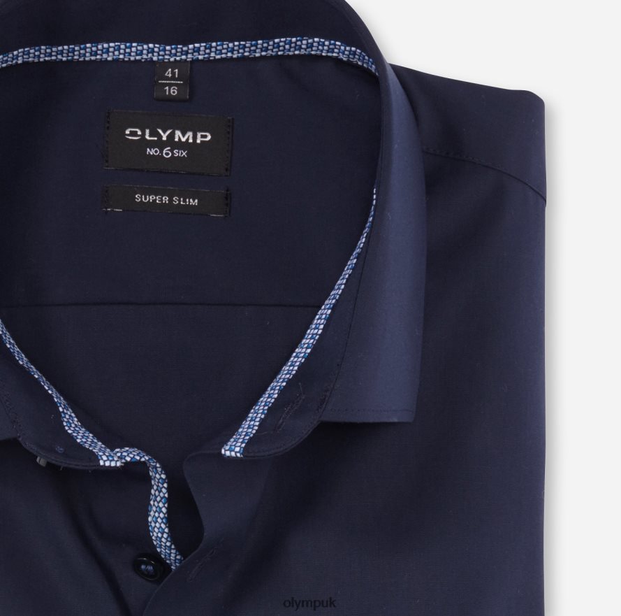 Clothing OLYMP No. Six Super Slim, Business Shirt, Modern Kent, Cobalt NZ22L248