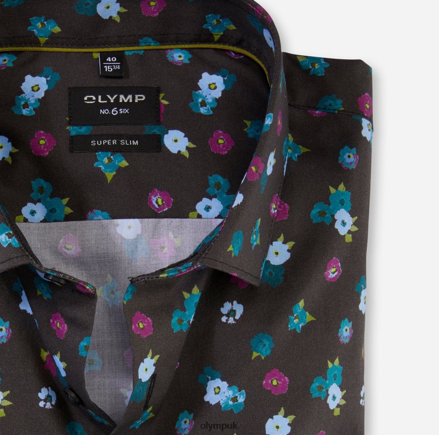 Clothing OLYMP No. Six Super Slim, Business Shirt, Modern Kent, Emerald NZ22L31