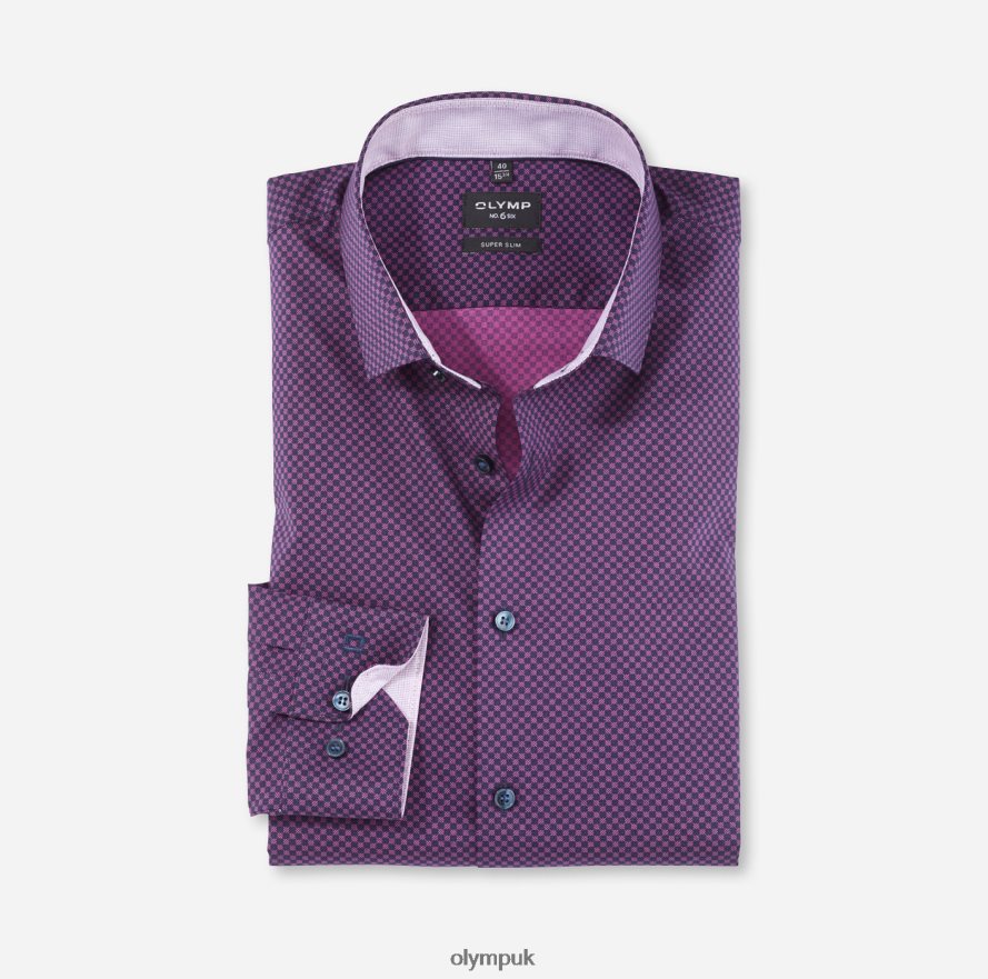 Clothing OLYMP No. Six Super Slim, Business Shirt, Modern Kent, Fuchsia NZ22L203