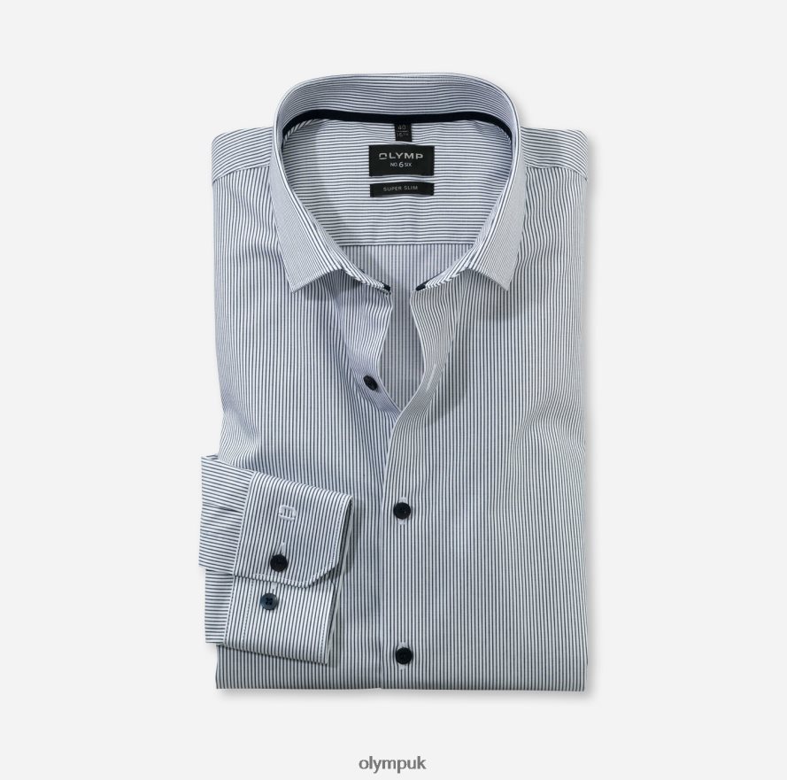 Clothing OLYMP No. Six Super Slim, Business Shirt, Modern Kent, Marine NZ22L173