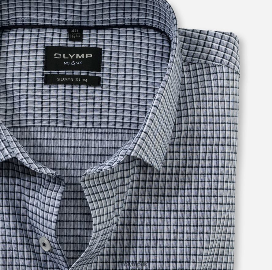 Clothing OLYMP No. Six Super Slim, Business Shirt, Modern Kent, Marine NZ22L26
