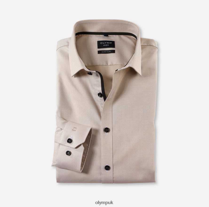 Clothing OLYMP No. Six Super Slim, Business Shirt, Modern Kent, Natural NZ22L236