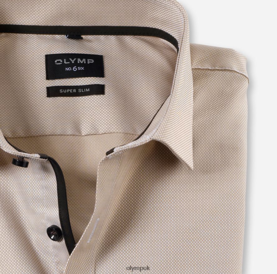 Clothing OLYMP No. Six Super Slim, Business Shirt, Modern Kent, Natural NZ22L236