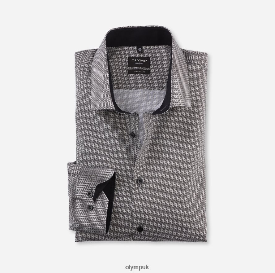 Clothing OLYMP No. Six Super Slim, Business Shirt, Modern Kent, Olive NZ22L108