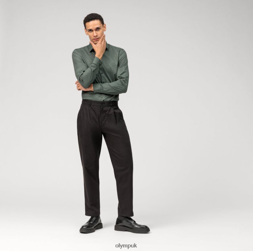 Clothing OLYMP No. Six Super Slim, Business Shirt, Modern Kent, Olive NZ22L51