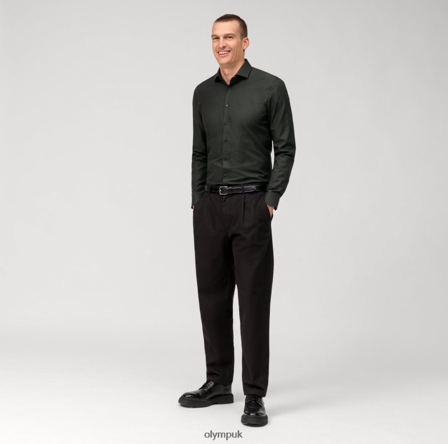 Clothing OLYMP No. Six Super Slim, Business Shirt, Modern Kent, Olive NZ22L77