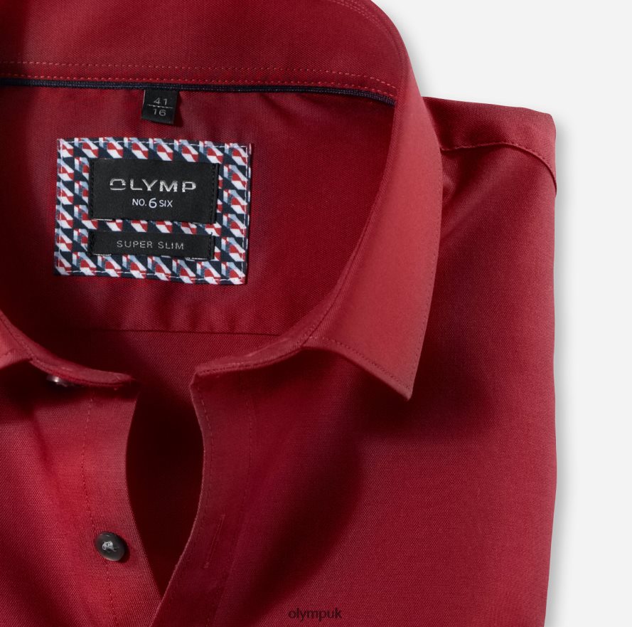 Clothing OLYMP No. Six Super Slim, Business Shirt, Modern Kent, Red NZ22L29