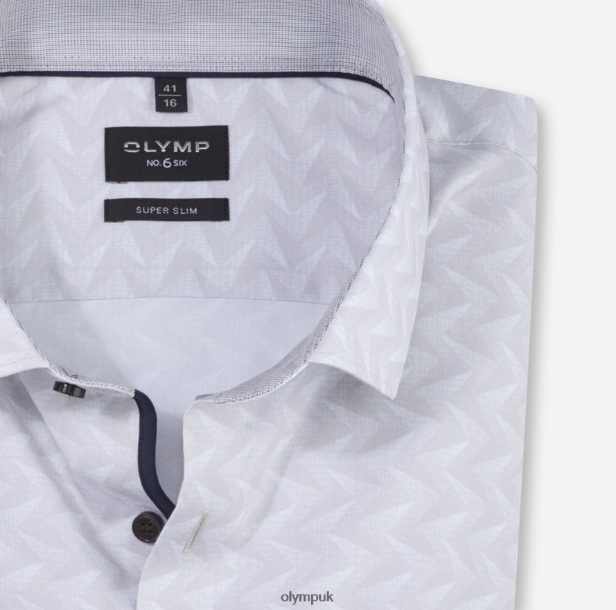 Clothing OLYMP No. Six Super Slim, Business Shirt, Modern Kent, Taupe NZ22L27