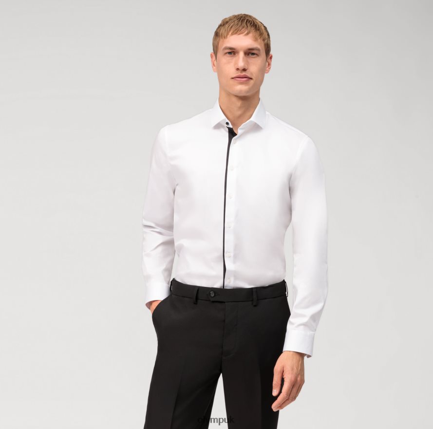 Clothing OLYMP No. Six Super Slim, Business Shirt, Modern Kent, White NZ22L186