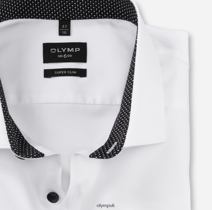Clothing OLYMP No. Six Super Slim, Business Shirt, Modern Kent, White NZ22L39