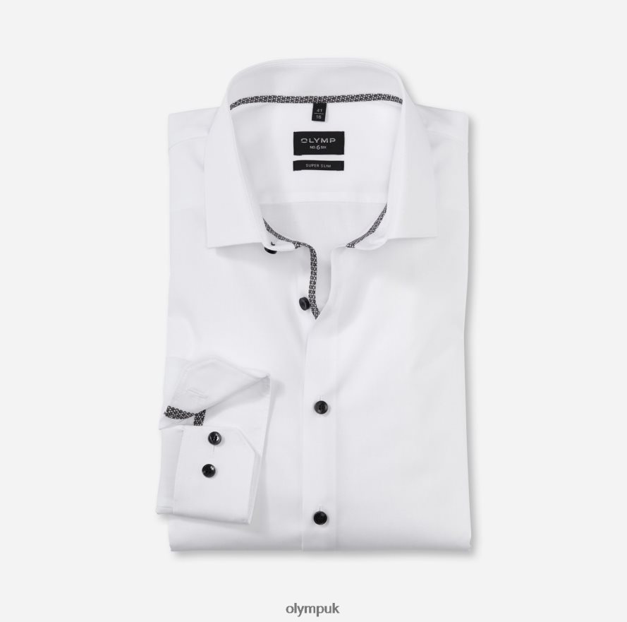 Clothing OLYMP No. Six Super Slim, Business Shirt, Modern Kent, White NZ22L48