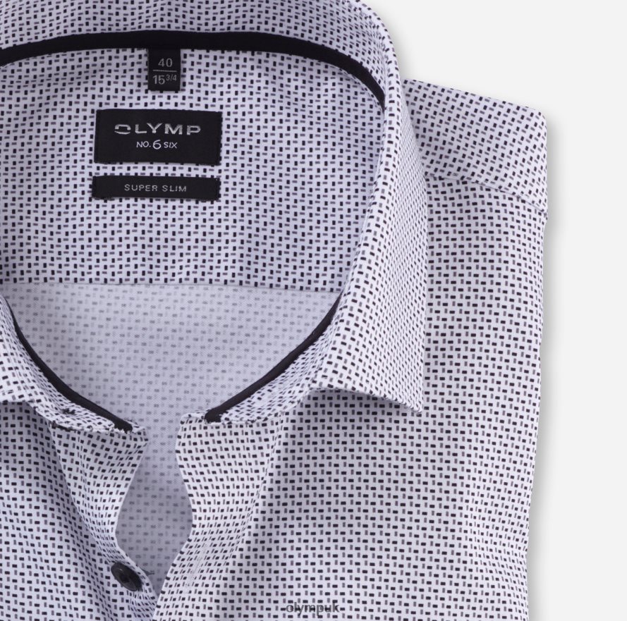 Clothing OLYMP No. Six Super Slim, Business Shirt, Modern Kent, White NZ22L93