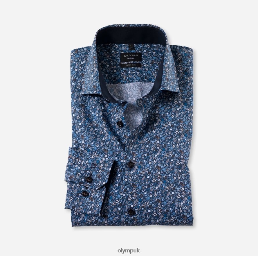 Clothing OLYMP No. Six Super Slim, Business Shirt, Royal Kent, Natural NZ22L164