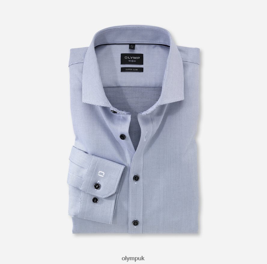 Clothing OLYMP No. Six Super Slim, Business Shirt, Royal Kent, Silver Grey NZ22L255