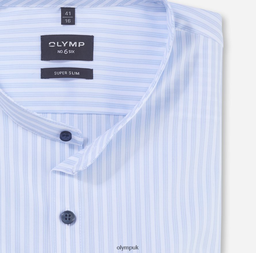 Clothing OLYMP No. Six Super Slim, Business Shirt, Stand-Up Collar, Bleu NZ22L162