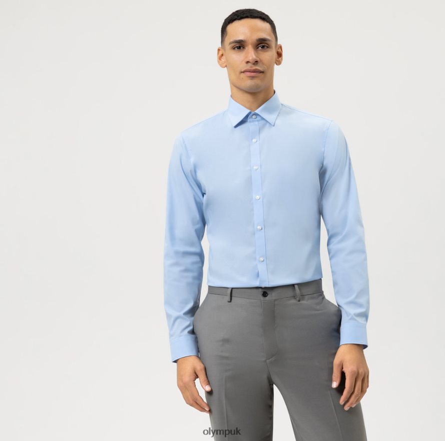 Clothing OLYMP No. Six Super Slim, Business Shirt, Under Button-Down, Light Blue NZ22L282