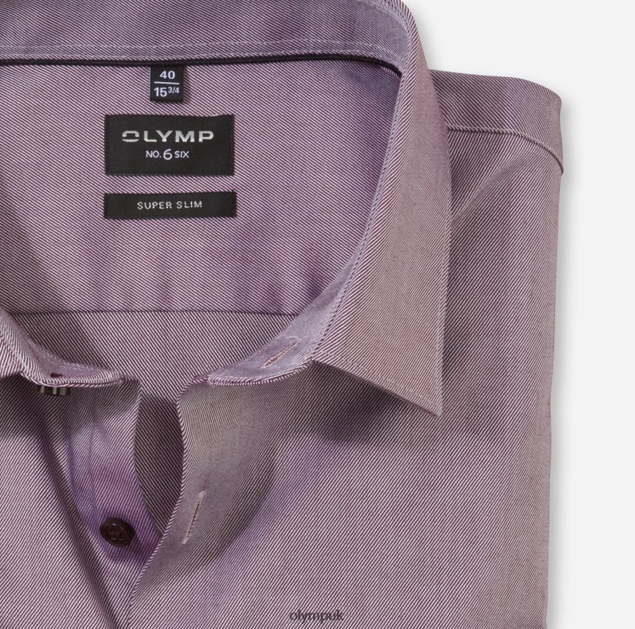 Clothing OLYMP No. Six Super Slim, Business Shirt, Urban Kent, Chianti NZ22L136
