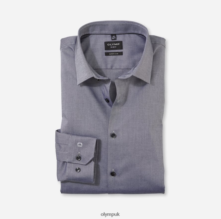 Clothing OLYMP No. Six Super Slim, Business Shirt, Urban Kent, Graphite NZ22L134