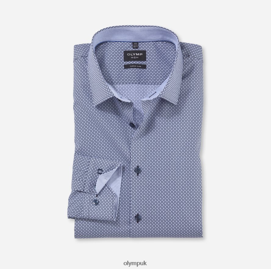 Clothing OLYMP No. Six Super Slim, Business Shirt, Urban Kent, Marine NZ22L131