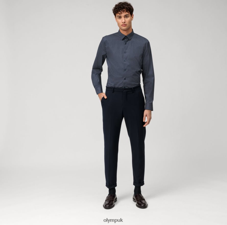 Clothing OLYMP No. Six Super Slim, Business Shirt, Urban Kent, Marine NZ22L23