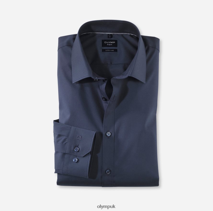 Clothing OLYMP No. Six Super Slim, Business Shirt, Urban Kent, Marine NZ22L280