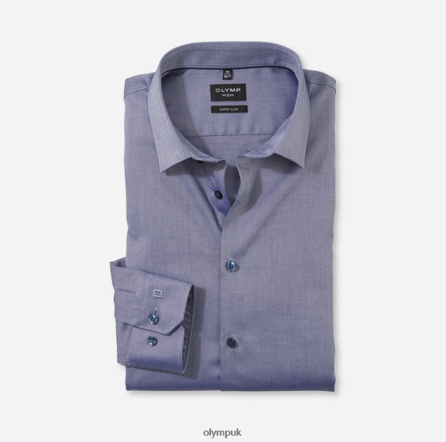 Clothing OLYMP No. Six Super Slim, Business Shirt, Urban Kent, Nuremberg Blue NZ22L130