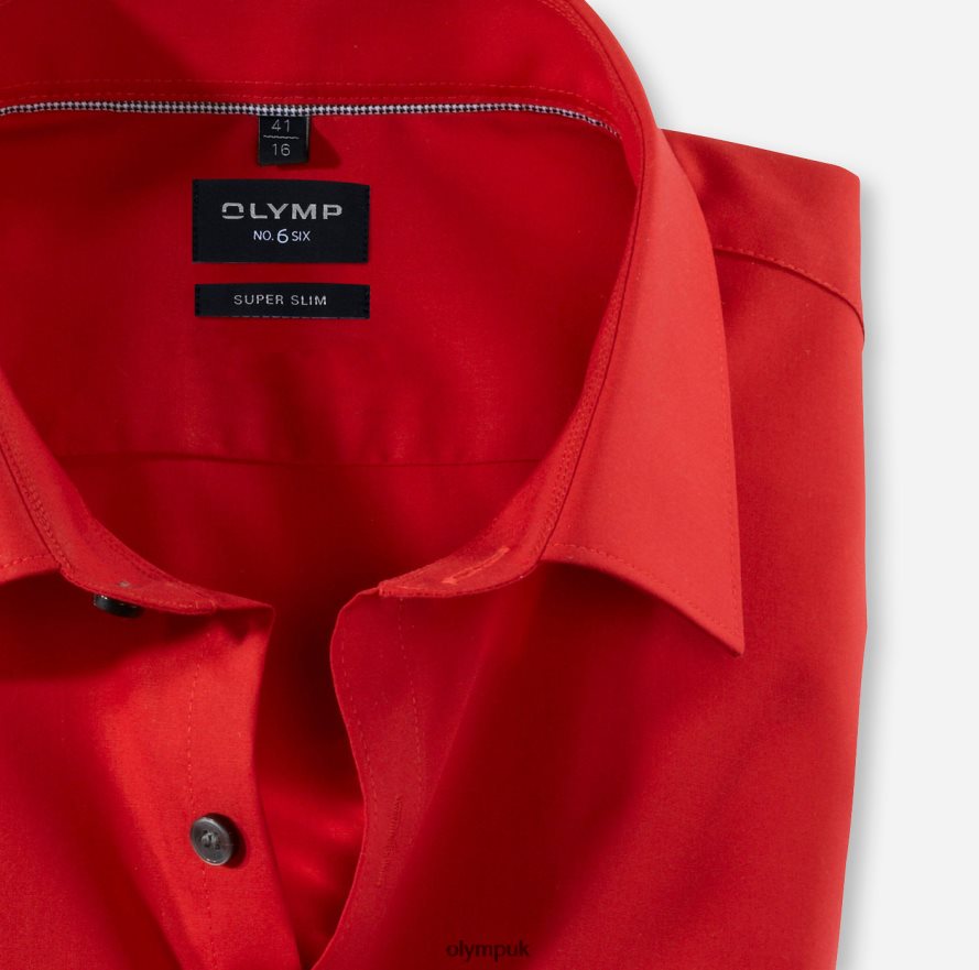 Clothing OLYMP No. Six Super Slim, Business Shirt, Urban Kent, Red NZ22L268
