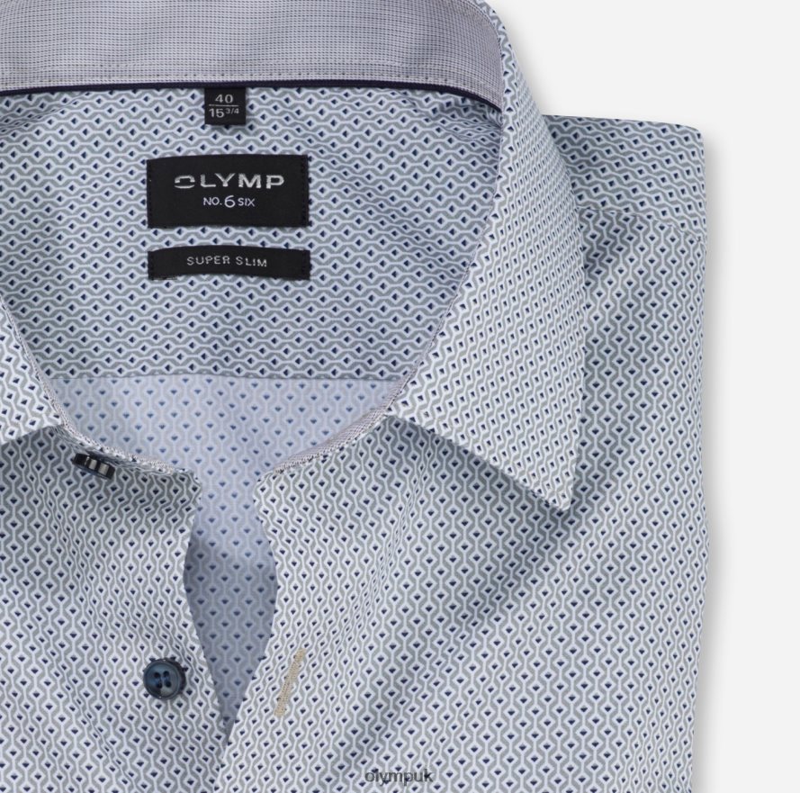 Clothing OLYMP No. Six Super Slim, Business Shirt, Urban Kent, Taupe NZ22L184