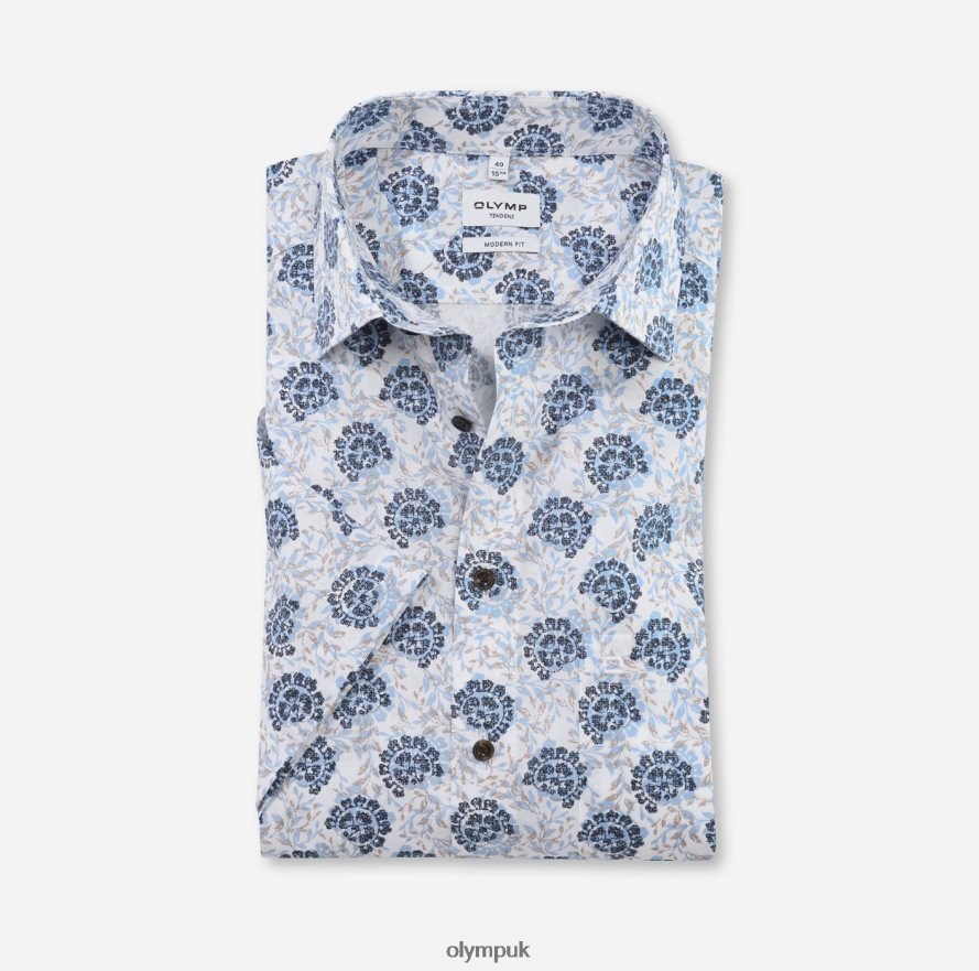 Clothing OLYMP Tendenz Modern Fit, Business Shirt, New Kent, Bleu NZ22L1710