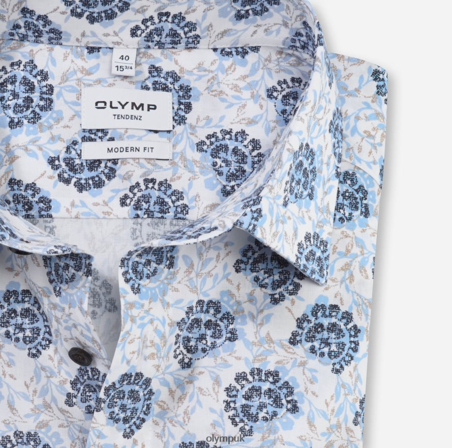 Clothing OLYMP Tendenz Modern Fit, Business Shirt, New Kent, Bleu NZ22L1710