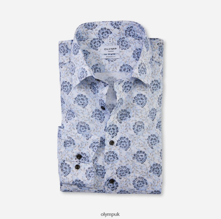 Clothing OLYMP Tendenz Modern Fit, Business Shirt, New Kent, Bleu NZ22L1720
