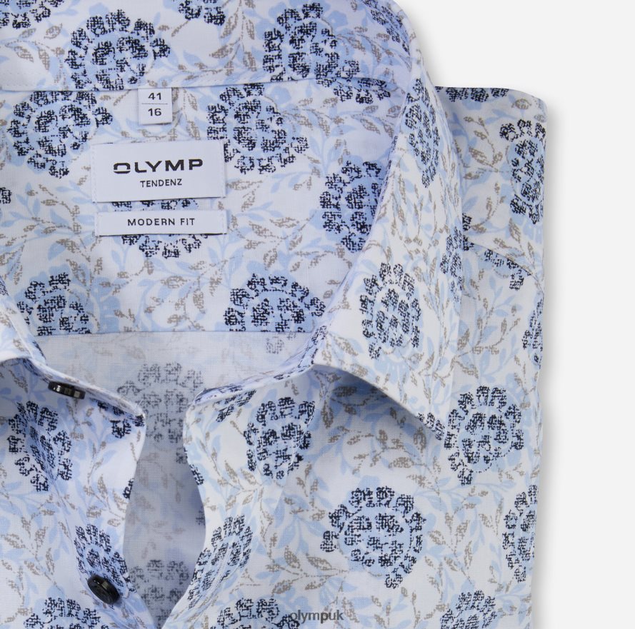 Clothing OLYMP Tendenz Modern Fit, Business Shirt, New Kent, Bleu NZ22L1720