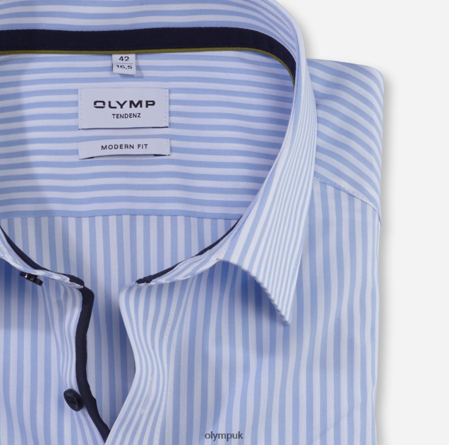 Clothing OLYMP Tendenz Modern Fit, Business Shirt, New Kent, Bleu NZ22L1724