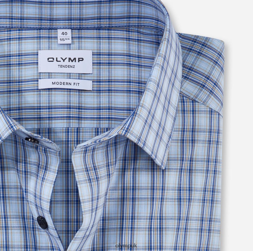 Clothing OLYMP Tendenz Modern Fit, Business Shirt, New Kent, Bleu NZ22L1727