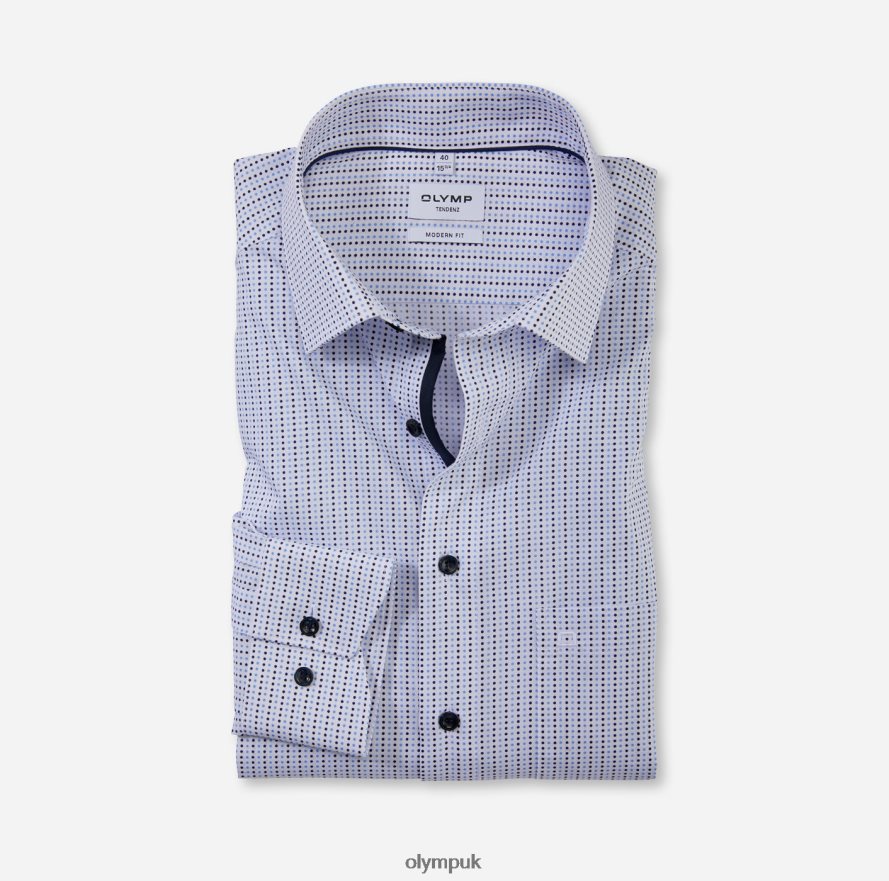 Clothing OLYMP Tendenz Modern Fit, Business Shirt, New Kent, Bleu NZ22L1739