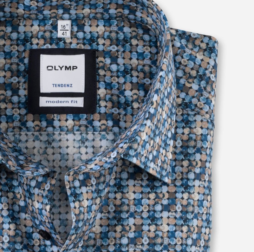 Clothing OLYMP Tendenz Modern Fit, Business Shirt, New Kent, Brown NZ22L1743